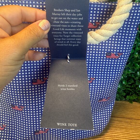 NWT Target's Vineyard Vine Wine Tote Bag Red White Blue Great Gift - Picture 4 of 8